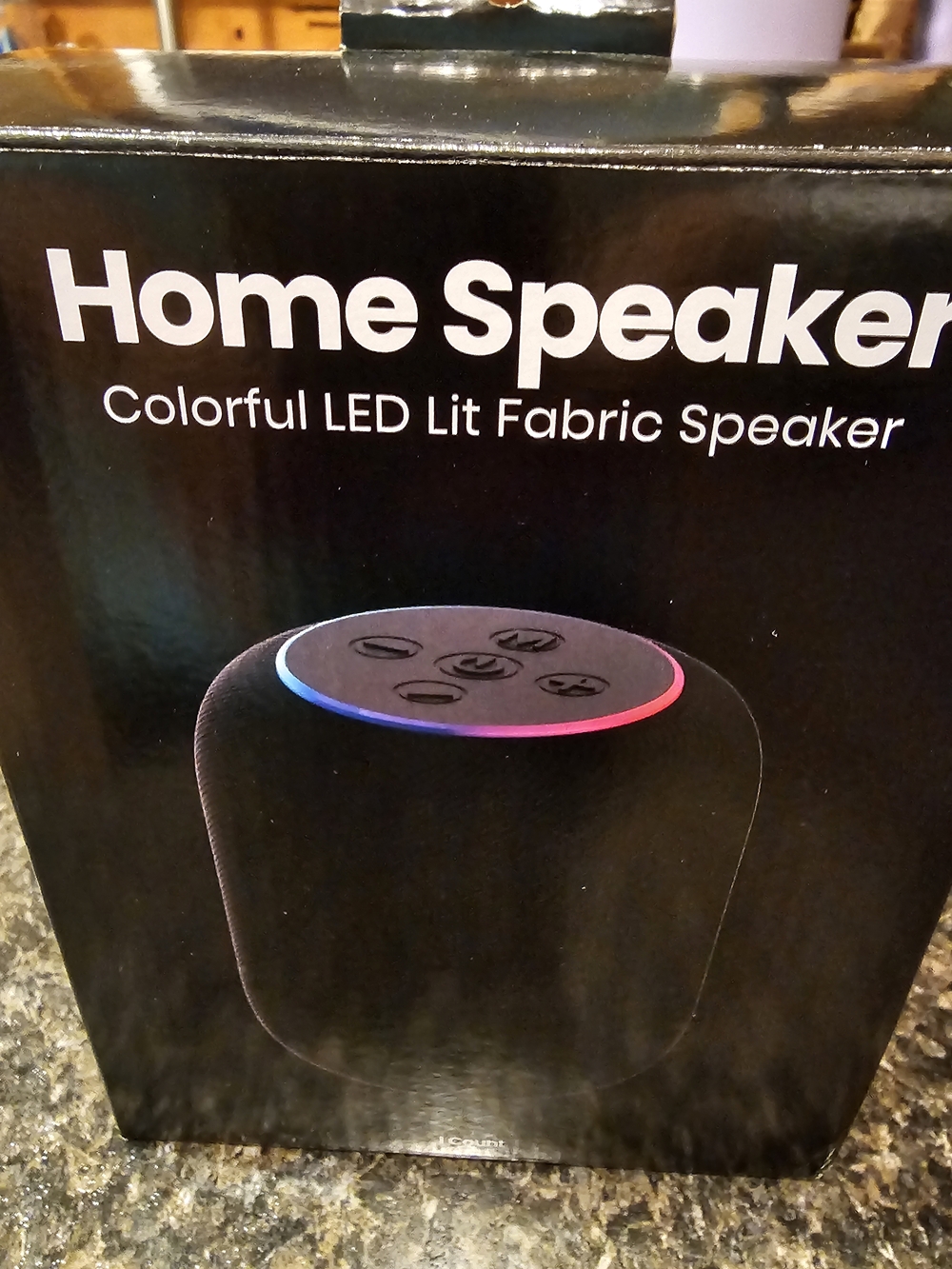 Home Speaker Colorful LED Lit Fabric Speaker - Black